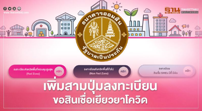 ธนาคารออมสิน เพิ่มปุ่มเยียวยาสินเชื่อ บนหน้าเว็บไซต์ www.gsb.or.th คลิกลงทะเบียนเข้าถึงง่ายขึ้น