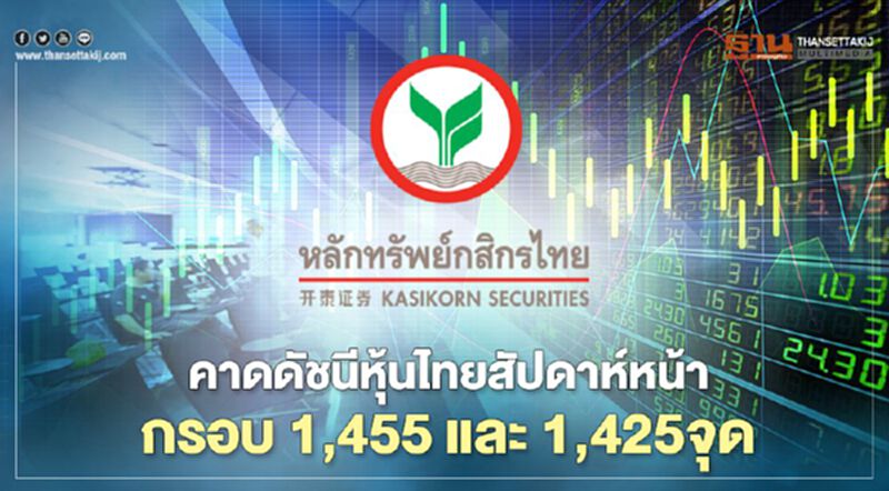 บล.กสิกรไทยคาดดัชนีหุ้นไทยสัปดาห์หน้า กรอบ 1,455และ 1,425จุด บล.กสิกรไทยคาดดัชนีหุ้นไทยสัปดาห์หน้า กรอบ 1,455และ 1,425จุด