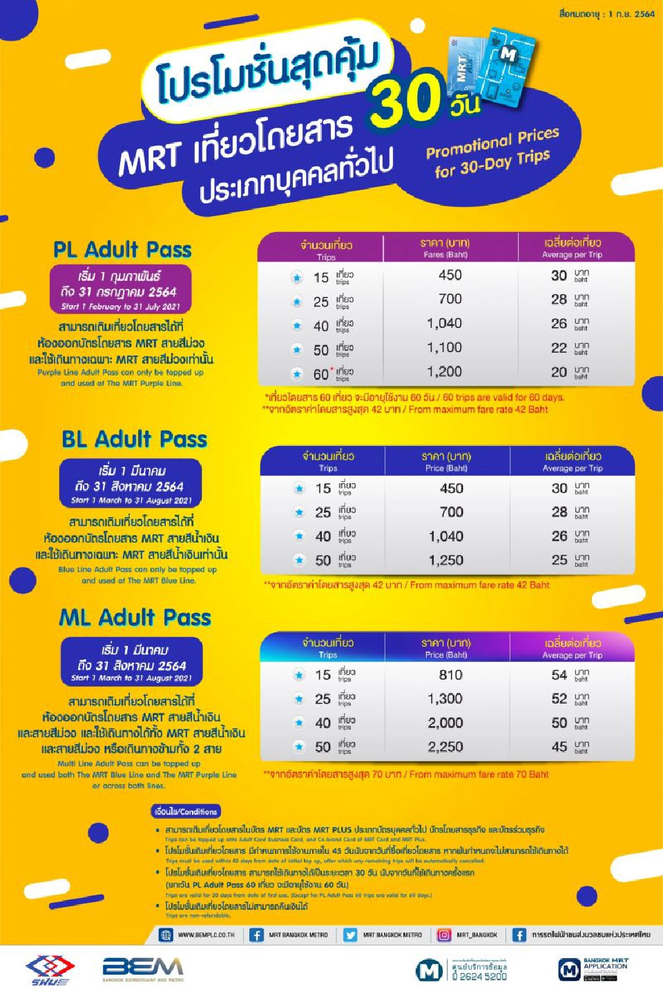 ส่องราคาเที่ยวบัตรโดยสาร "สายสีน้ำเงิน-สีม่วง" เริ่มวันแรก