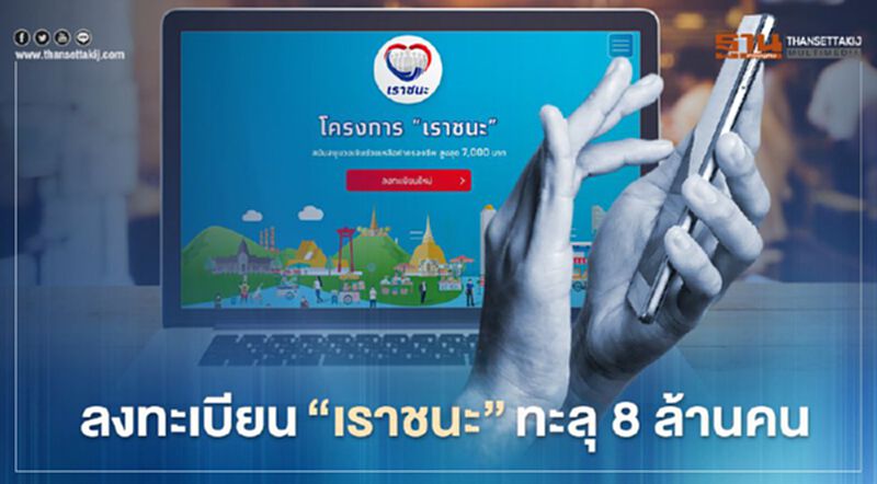 ลงทะเบียน www.เราชนะ.com รับสิทธิ์เยียวยา7000บาท ทะลุ 8 ล้านคน เริ่มเปิดตรวจสอบสิทธิ์ 8 ก.พ.นี้ ลงทะเบียน www.เราชนะ.com รับสิทธิ์เยียวยา7000บาท ทะลุ 8 ล้านคน เริ่มเปิดตรวจสอบสิทธิ์ 8 ก.พ.นี้