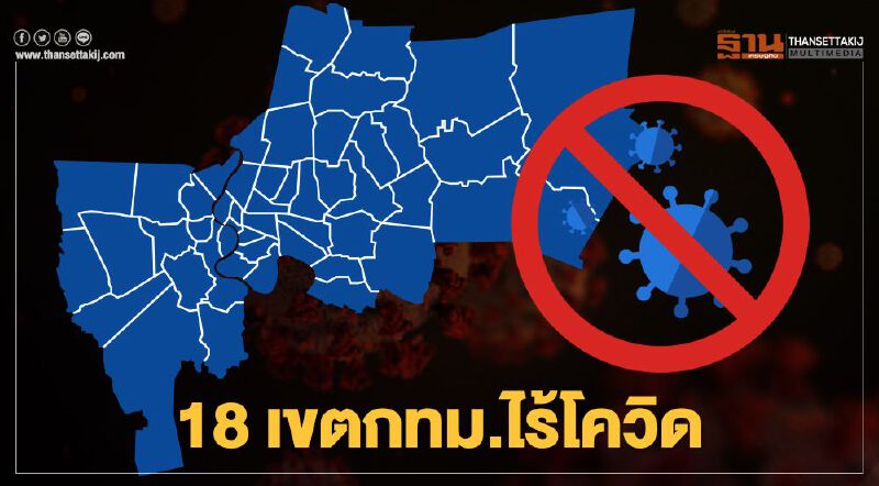 เช็กรายชื่อ 18 เขตกทม.ที่ไม่พบ"ผู้ติดเชื้อโควิด"ในช่วง 14 วัน