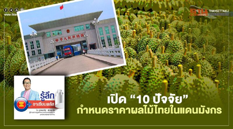 เปิด “10 ปัจจัย” กำหนดราคาผลไม้ไทยในแดนมังกร เปิด “10 ปัจจัย” กำหนดราคาผลไม้ไทยในแดนมังกร