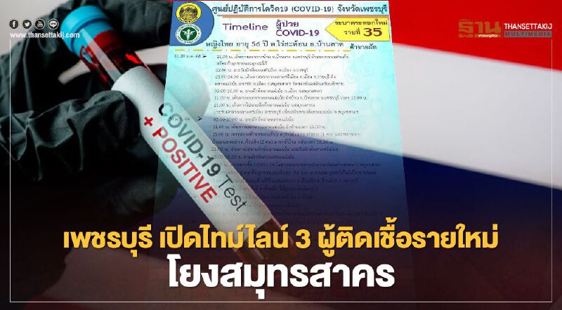 เพชรบุรี เปิดไทม์ไลน์ 3 ผู้ติดเชื้อรายใหม่  โยงสมุทรสาคร
