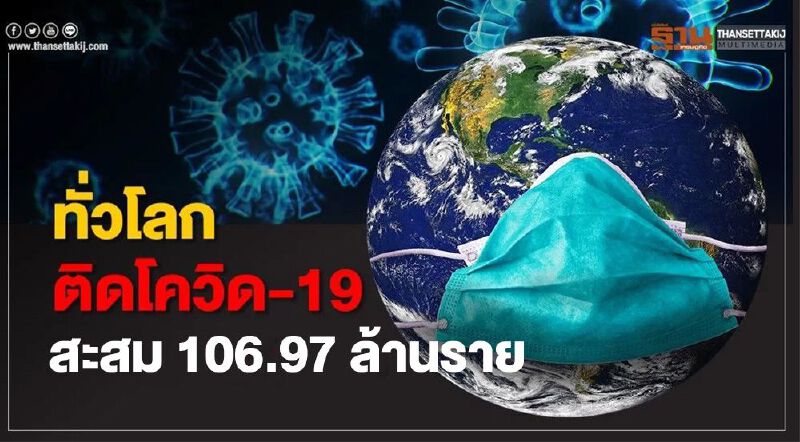 ยอดโควิด 9 ก.พ.64 ทั่วโลกผู้ป่วยเพิ่ม 2.93 แสนราย รวม 106.97 ล้านราย