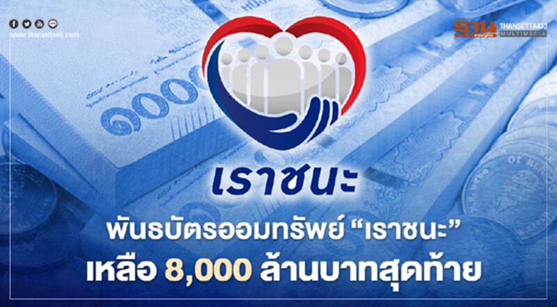 พันธบัตรออมทรัพย์พิเศษ“เราชนะ”เหลือ 8,000 ล้านบาทสุดท้าย พันธบัตรออมทรัพย์พิเศษ“เราชนะ”เหลือ 8,000 ล้านบาทสุดท้าย