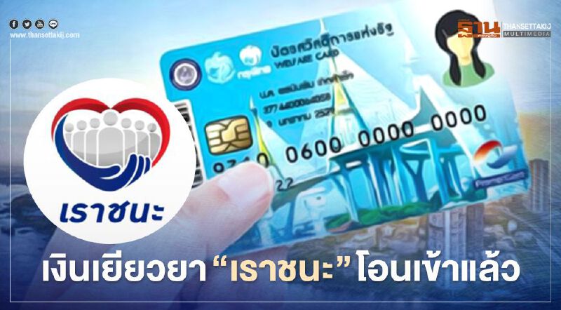 บัตรสวัสดิการแห่งรัฐ www.เราชนะ.com โอนเงินเยียวยาเราชนะแล้ววันนี้สูงสุด 700 บาท 