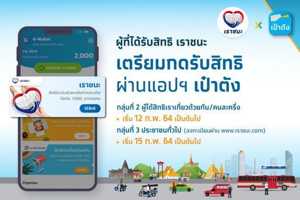 ได้สิทธิ"เราชนะ"แล้ว! กลุ่ม 2กดยืนยันรับสิทธิผ่านแอปเป๋าตังเริ่มวันนี้ (12 ก.พ.)