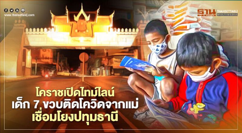 โคราชเปิดไทม์ไลน์เด็ก 7 ขวบติดโควิดจากแม่เชื่อมโยงปทุมธานี โคราชเปิดไทม์ไลน์เด็ก 7 ขวบติดโควิดจากแม่เชื่อมโยงปทุมธานี