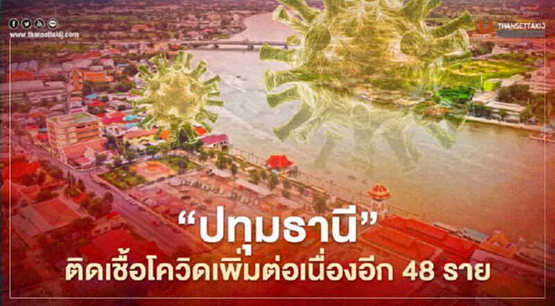 "ปทุมธานี"ติดเชื้อโควิด-19เพิ่มต่อเนื่องอีก 48 ราย ป่วยสะสม 262 ราย "ปทุมธานี"ติดเชื้อโควิด-19เพิ่มต่อเนื่องอีก 48 ราย ป่วยสะสม 262 ราย