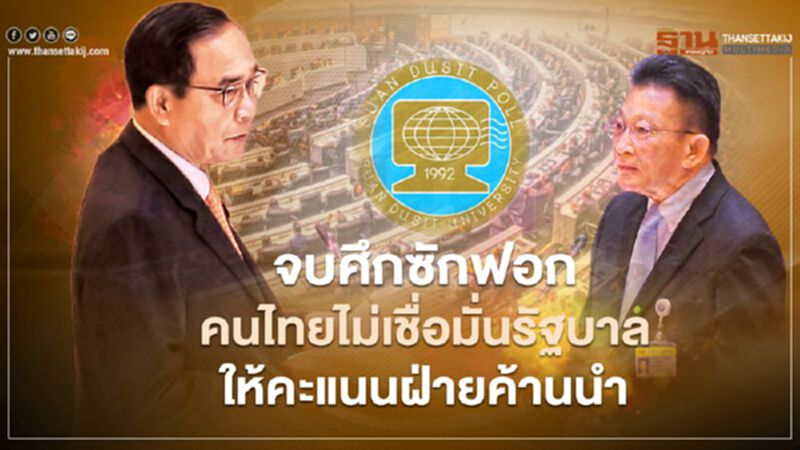 สวนดุสิตโพล ให้รัฐบาล 5.01คะแนน หลังจบศึกซักฟอก 10 รัฐมนตรี สวนดุสิตโพล ให้รัฐบาล 5.01คะแนน หลังจบศึกซักฟอก 10 รัฐมนตรี