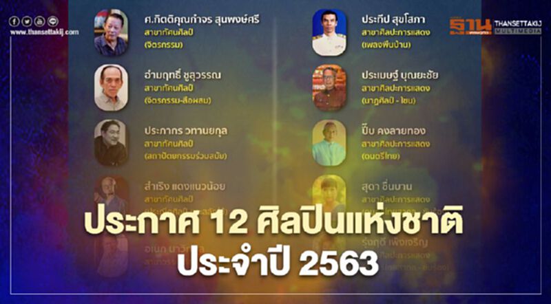 กระทรวงวัฒนธรรม ประกาศ 12 ศิลปินแห่งชาติ2563 มีใครบ้างเช็กที่นี่ กระทรวงวัฒนธรรม ประกาศ 12 ศิลปินแห่งชาติ2563 มีใครบ้างเช็กที่นี่