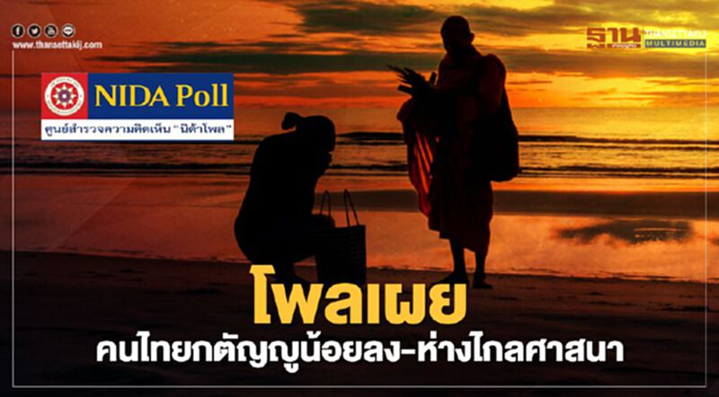 "มาฆบูชา 2564" นิด้าโพล เผย ชาวไทยพุทธ ห่างไกลวัด-กตัญญูน้อยลง "มาฆบูชา 2564" นิด้าโพล เผย ชาวไทยพุทธ ห่างไกลวัด-กตัญญูน้อยลง