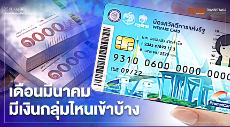บัตรสวัสดิการแห่งรัฐบัตรคนจน เดือนมี.ค.มีเงินเยียวยาอะไรโอนบ้างสรุปชัดๆที่นี่ บัตรสวัสดิการแห่งรัฐบัตรคนจน เดือนมี.ค.มีเงินเยียวยาอะไรโอนบ้างสรุปชัดๆที่นี่