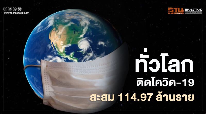 ยอดโควิด 2 มี.ค.64 ทั่วโลกผู้ป่วยเพิ่ม 2.81 แสนราย สะสม 114.97 ล้านราย