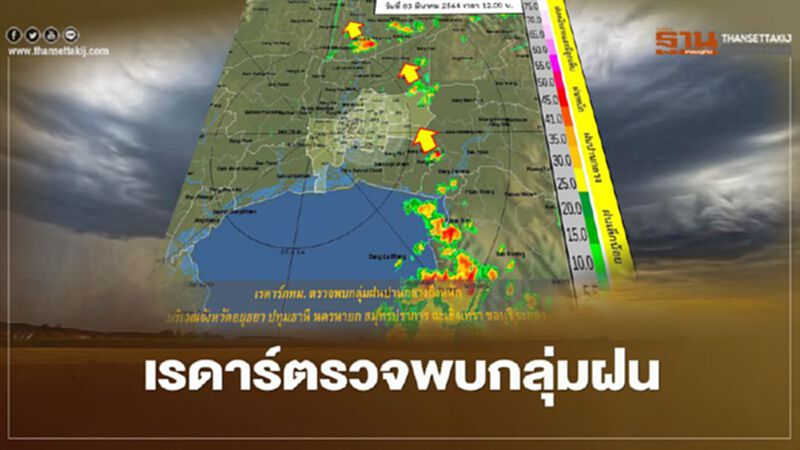 เรดาร์ตรวจพบกลุ่มฝนปานกลางถึงหนักบริเวณ 7 จังหวัด คาดเคลื่อนตัวเข้าปกคลุมกทม. เรดาร์ตรวจพบกลุ่มฝนปานกลางถึงหนักบริเวณ 7 จังหวัด คาดเคลื่อนตัวเข้าปกคลุมกทม.
