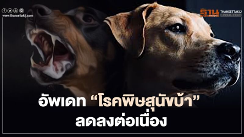 อัพเดท “โรคพิษสุนัขบ้า” ลดลงต่อเนื่อง อัพเดท “โรคพิษสุนัขบ้า” ลดลงต่อเนื่อง