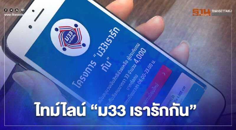 เปิดไทม์ไลน์"ม33เรารักกัน" ลงทะเบียนวันสุดท้าย ทบทวนสิทธิ รับเงินเยียวยา 4000 บาท วันไหน