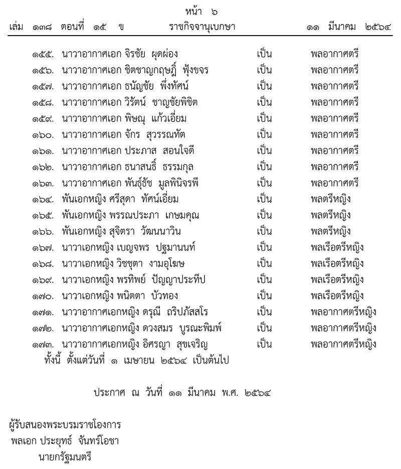 โปรดเกล้าฯพระราชทานยศทหารชั้นนายพล 173 ราย  