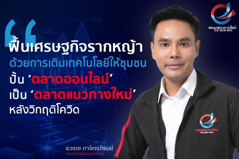 เอ็ม-ธวเดช ภาจิตรภิรมย์ หัวหน้าพรรคแนวทางใหม่พร้อมผลักดันฟื้นเศรษฐกิจรากหญ้าให้ชุมชนหลังวิกฤติโควิด