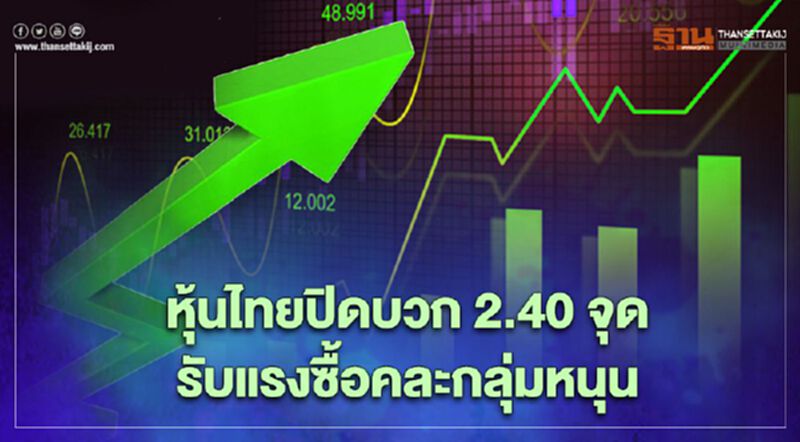หุ้นไทยปิดบวก 2.40 จุด รับแรงซื้อคละกลุ่ม หุ้นไทยปิดบวก 2.40 จุด รับแรงซื้อคละกลุ่ม