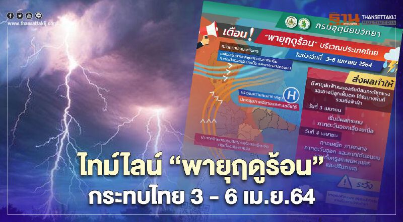 เช็กที่นี่! กรมอุตุฯเผย 7 จังหวัดภาคอีสาน รับมือพายุฤดูร้อนวันที่ 3 เม.ย.