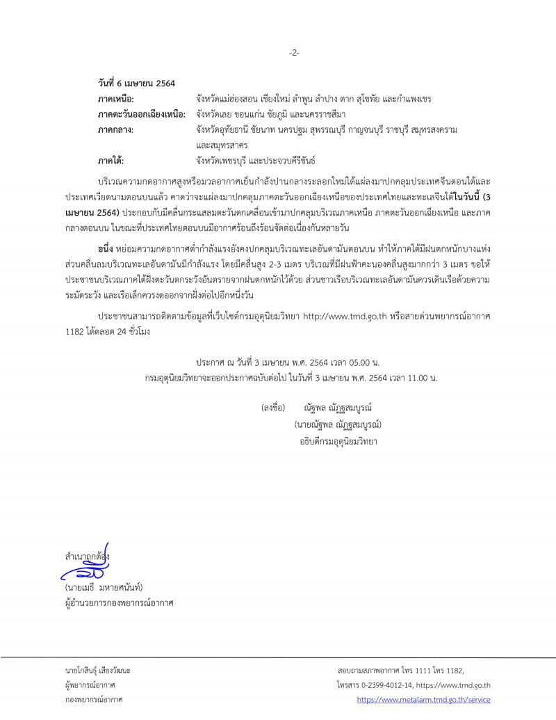 กรมอุตุฯเตือนฉบับที่ 7 วันนี้(3 เม.ย.) 39 จังหวัด ระวัง"พายุฤดูร้อน" 