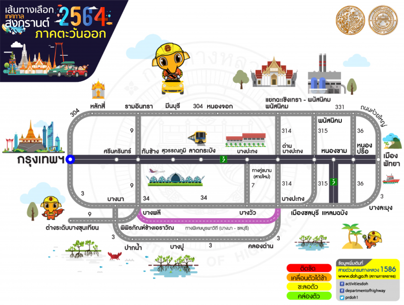 “สงกรานต์2564” กรมทางหลวง แนะ10เส้นทางสู่ภูมิภาค