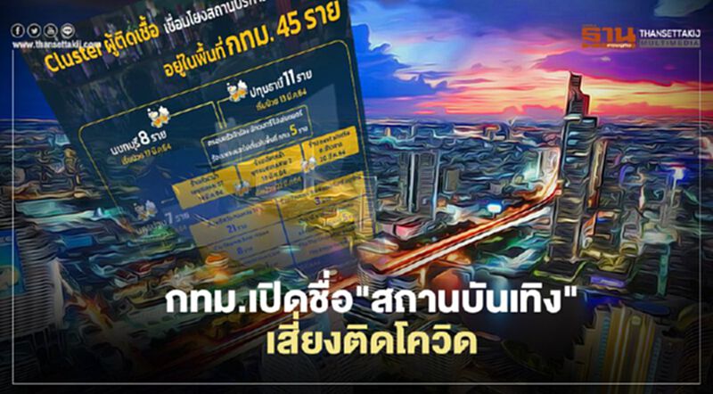กทม.แจ้งใครไป “สถานบันเทิง” แถวทองหล่อ เสี่ยงติดโควิด เข้าระบบ BKK Covid ด่วน กทม.แจ้งใครไป “สถานบันเทิง” แถวทองหล่อ เสี่ยงติดโควิด เข้าระบบ BKK Covid ด่วน