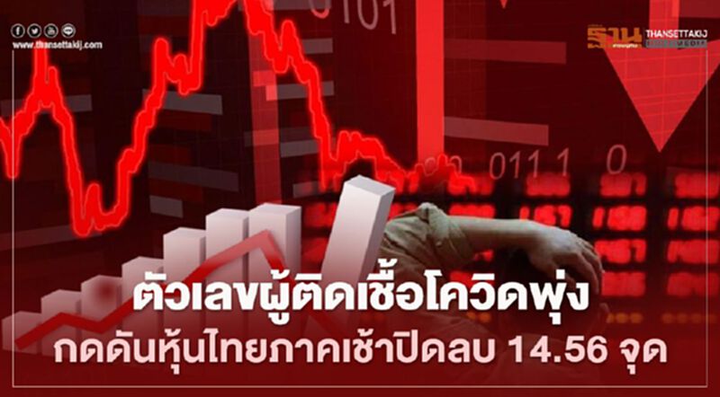 ตัวเลขผู้ติดเชื้อโควิดพุ่ง กดดันหุ้นไทยภาคเช้าปิดลบ 14.56 จุด ตัวเลขผู้ติดเชื้อโควิดพุ่ง กดดันหุ้นไทยภาคเช้าปิดลบ 14.56 จุด