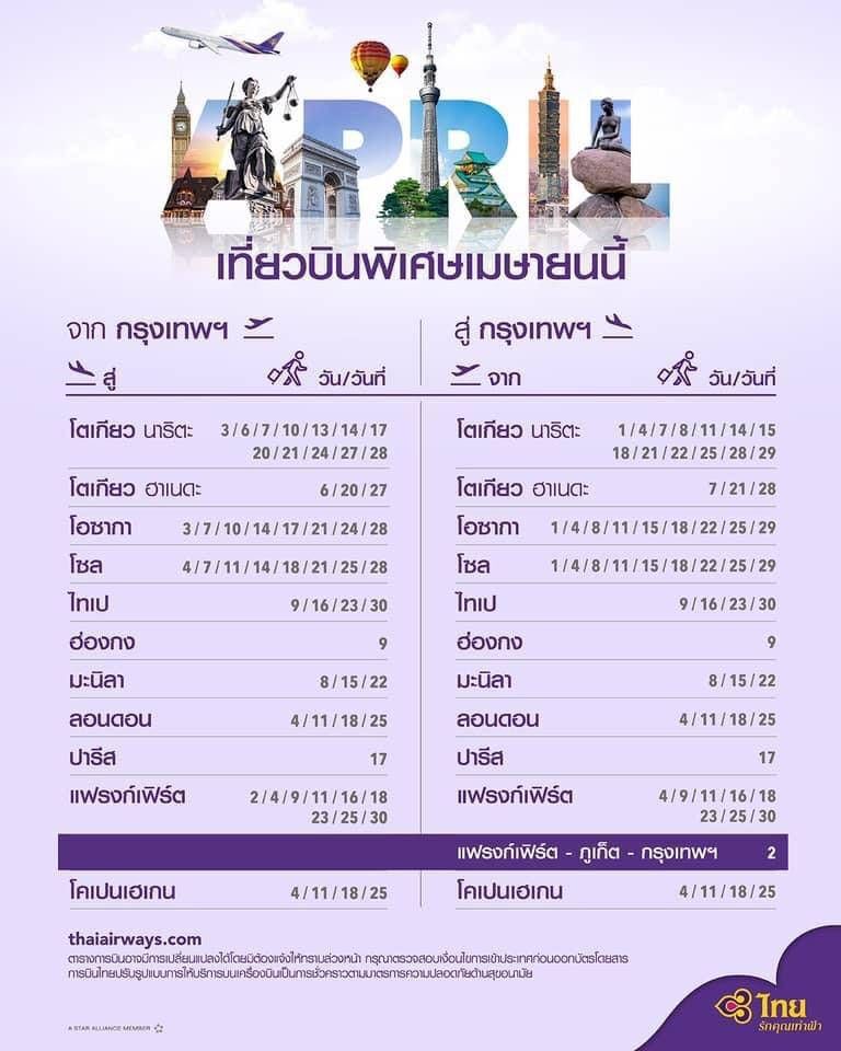 "การบินไทย"เปิด11เส้นทางบินเอเชีย-ยุโรป เดือนเม.ย.นี้