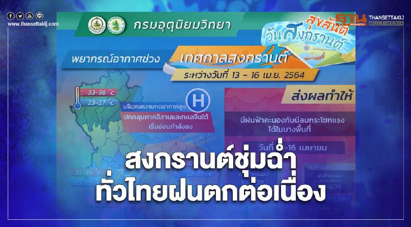 สภาพอากาศวันนี้ -16 เม.ย.ทั่วไทยมีพายุฝนรับวันหยุดสงกรานต์