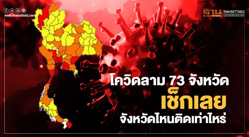 โควิดลาม 73 จังหวัด เช็กที่นี่ จังหวัดไหนติดเท่าไหร่