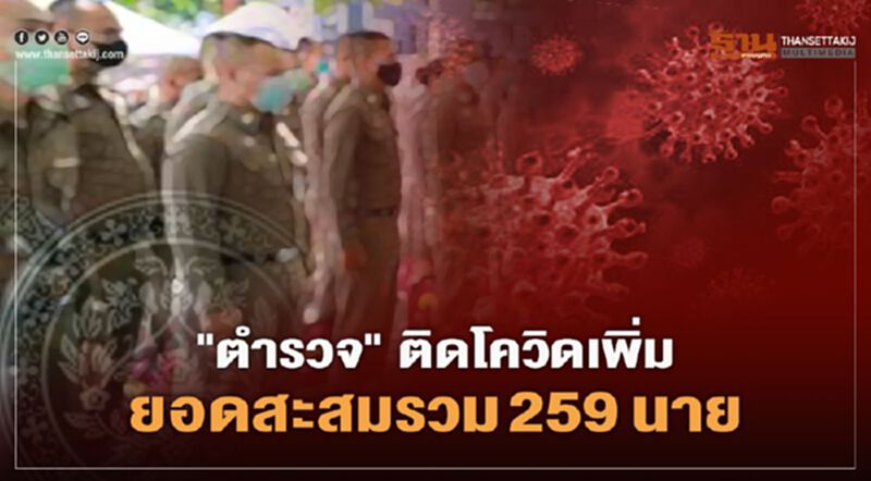 “ตำรวจ” ติดโควิดเพิ่ม 4 นาย ยอดสะสมพุ่ง 259 นาย อยู่ระหว่างกักตัวอีก 1,625 นาย “ตำรวจ” ติดโควิดเพิ่ม 4 นาย ยอดสะสมพุ่ง 259 นาย อยู่ระหว่างกักตัวอีก 1,625 นาย