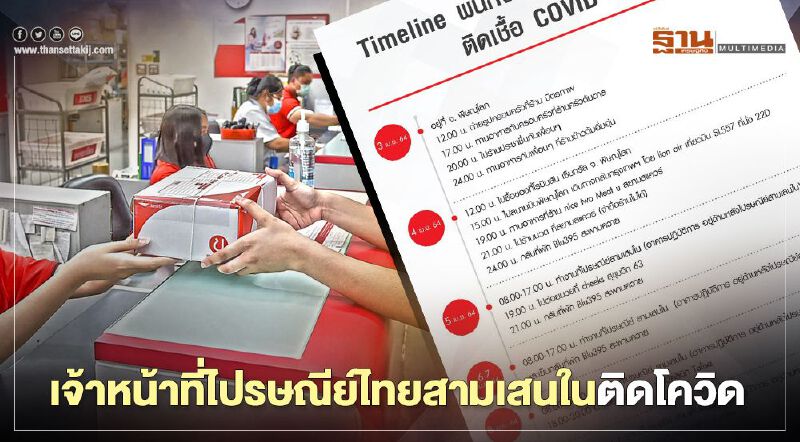 เปิดไทม์ไลน์เจ้าหน้าที่ไปรษณีย์ไทยสามเสนใน ติดโควิด-19 เที่ยวห้าง-ร้านอาหารเพียบ