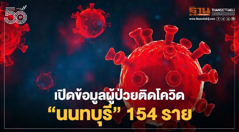 อัพเดท "นนทบุรี" เปิดข้อมูลผู้ป่วยติดเชื้อโควิด-19 ใหม่ 154 ราย 