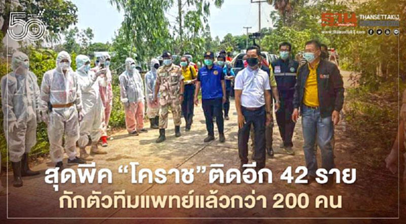 สุดพีค"โคราช"ติดอีก42รายกักตัวทีมแพทย์แล้วกว่า200คน สุดพีค"โคราช"ติดอีก42รายกักตัวทีมแพทย์แล้วกว่า200คน