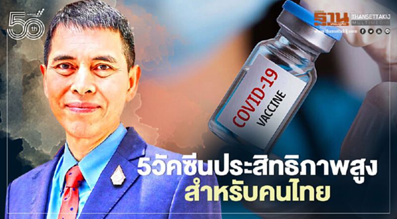 5 วัคซีนโควิด-19 ประสิทธิภาพสูงมากกว่า 70 ล้านโดสเพื่อคนไทย หมอนิธิชี้ผลข้างเคียงไม่มาก 5 วัคซีนโควิด-19 ประสิทธิภาพสูงมากกว่า 70 ล้านโดสเพื่อคนไทย หมอนิธิชี้ผลข้างเคียงไม่มาก