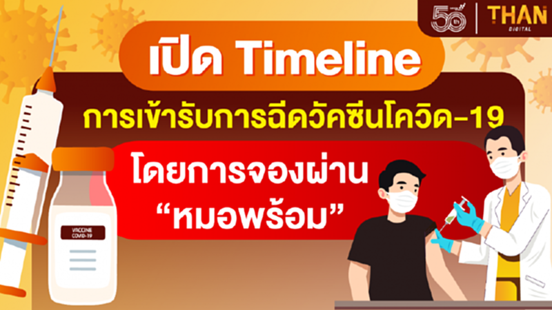 เปิด Timeline การเข้ารับการฉีดวัคซีนโควิด-19 โดยการจองผ่าน “หมอพร้อม” เปิด Timeline การเข้ารับการฉีดวัคซีนโควิด-19 โดยการจองผ่าน “หมอพร้อม”