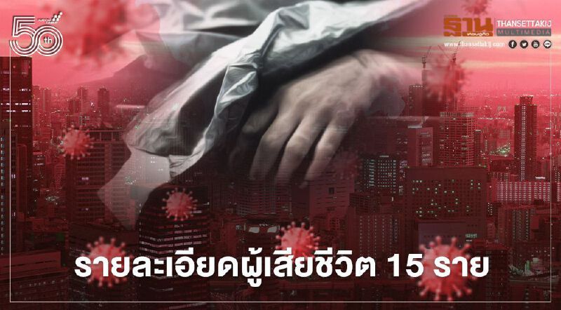 โควิดวันนี้ เปิดรายละเอียดผู้เสียชีวิต 15 ราย พบ 2 รายเสียชีวิตก่อนทราบผลติดเชื้อ