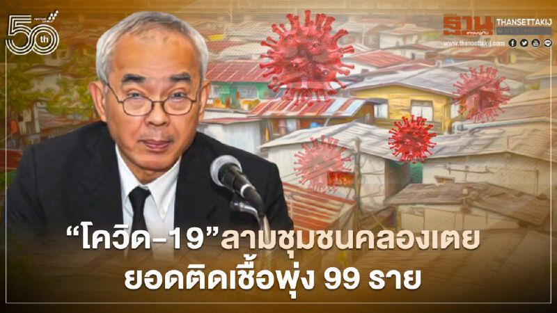 “โควิด-19”ลาม“ชุมชนคลองเตย”ยอดติดเชื้อพุ่ง 99 ราย