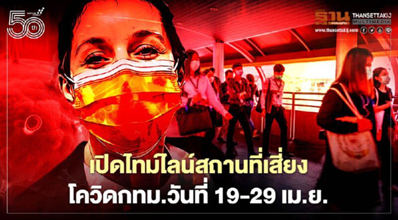 เช็กเลย! กทม.อัพเดทไทม์ไลน์สถานที่เสี่ยงโควิดระหว่างวันที่19-29 เม.ย. เช็กเลย! กทม.อัพเดทไทม์ไลน์สถานที่เสี่ยงโควิดระหว่างวันที่19-29 เม.ย.
