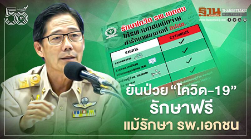 ยันป่วย “โควิด-19” รักษาฟรี แม้รักษา รพ.เอกชน ยันป่วย “โควิด-19” รักษาฟรี แม้รักษา รพ.เอกชน