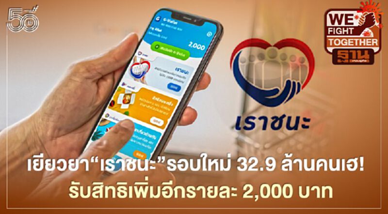เยียวยา"เราชนะ"รอบใหม่ 32.9 ล้านคน รับสิทธิเพิ่ม 2,000บาท เช็กรายละเอียดที่นี่ ! เยียวยา"เราชนะ"รอบใหม่ 32.9 ล้านคน รับสิทธิเพิ่ม 2,000บาท เช็กรายละเอียดที่นี่ !