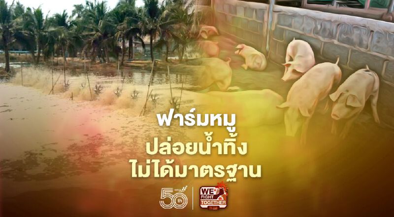 คพ. ตรวจฟาร์มหมูลุ่มน้ำแม่กลอง ปล่อยน้ำทิ้งไม่ได้มาตรฐาน