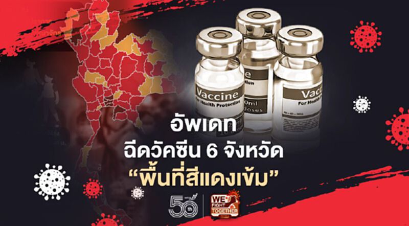 ฉีดวัคซีนโควิด 6 จังหวัด"พื้นที่สีแดงเข้ม" ไปถึงไหนแล้ว ฉีดวัคซีนโควิด 6 จังหวัด"พื้นที่สีแดงเข้ม" ไปถึงไหนแล้ว