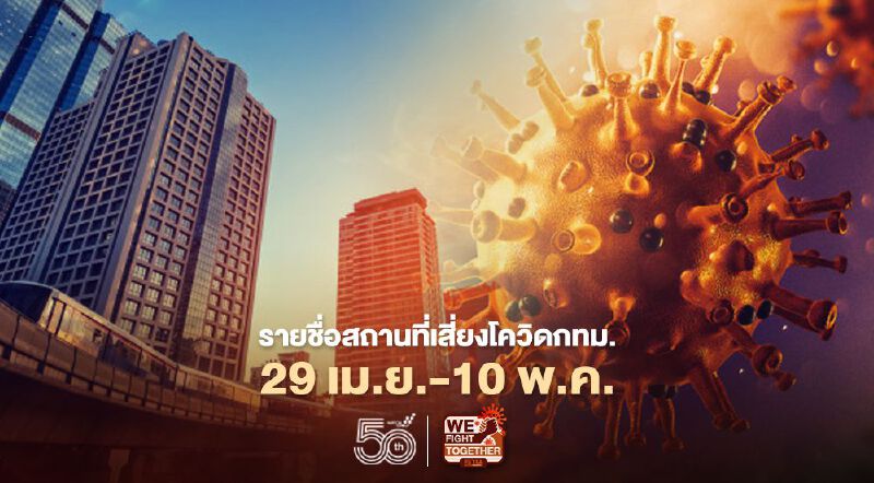 กทม.อัพเดทไทม์ไลน์สถานที่เสี่ยงโควิดเพิ่มเติม วันที่ 29 เม.ย. -10 พ.ค. 64 