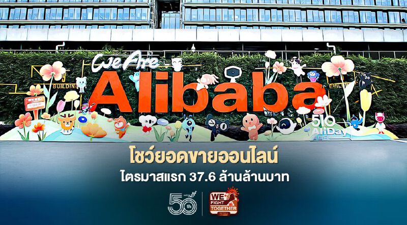“อาลีบาบา กรุ๊ป”โชว์ยอดขายออนไลน์ไตรมาสแรก 37.6 ล้านล้านบาท