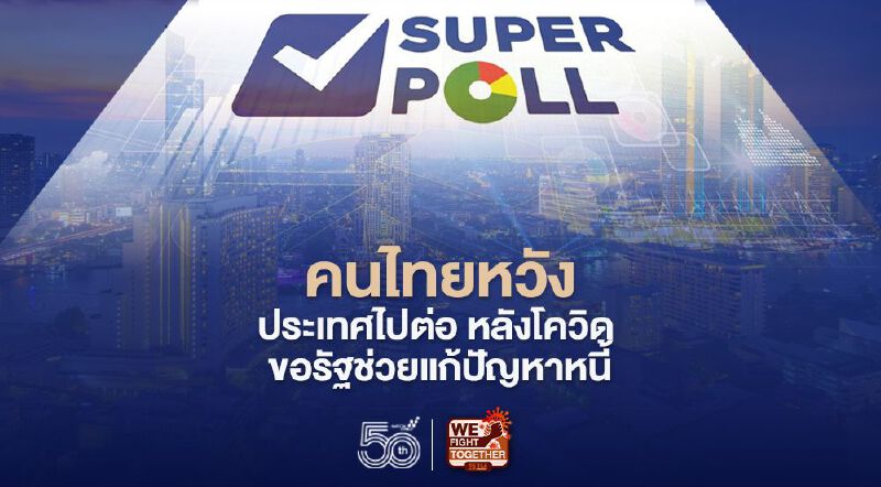 ซูเปอร์โพล เผยคนไทย มีหวังเศรษฐกิจฟื้นหลังโควิด ขอรัฐเยียวยา แก้ปัญหาหนี้สิน 