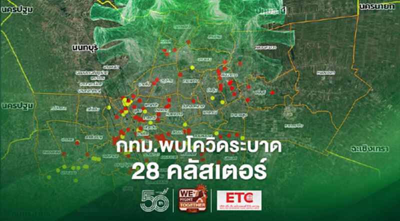 กทม.พบโควิด-19 ระบาด 28 คลัสเตอร์กระจายใน 19 เขต กทม.พบโควิด-19 ระบาด 28 คลัสเตอร์กระจายใน 19 เขต