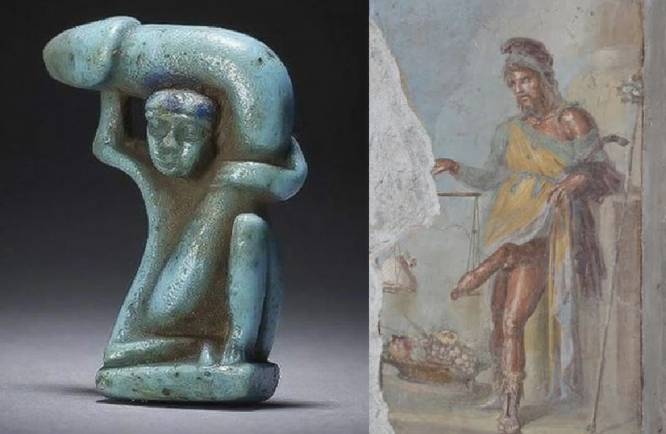 รูปสัมฤทธิแบกอ้ายขิก ยุคก่อนคริสตกาล และรูปไพรอาพัส